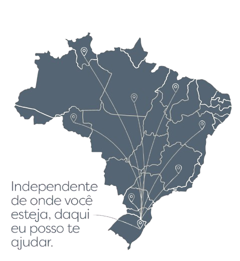 Mapa do Brasil mostrando atendimento em todo território nacional